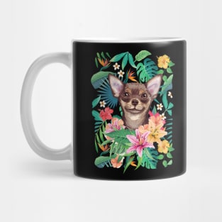 Tropical Short Haired Chocolate Tan Chihuahua Mug